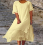 Fashion And Casual Double-Edecker Short-Sleeved Round