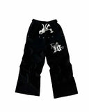 Grip Velvet Embroidered Sweatpants Trapstar Letter Casual Street Youth Plus