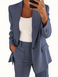 New Fashion Solid Color High-End Body-In-Wear Flip-Flop Temperament Blazer Women's