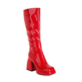 Waterproof Platform Candy Color High Boots-Outfit