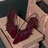 And Summer 2025 New Fashion Single Shoes Retro Pointed Women's Shoes High