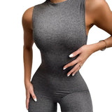 Suit Summer Polyester Women's Sleeveless Slim High Top Sports