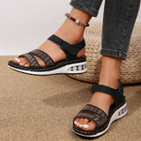 Female Thick Bottom Slope Sandals Large-Size With A Glide Water Drill Thick Bottom Cushion Sandals