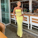 Women's Clothing 2025 Summer New Leisure Sleeveless Folding Sling Suit Dress Dress Dress Dress Dress