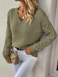 Hollow Knitted Jersey Sweater Hot Loose Leisure Long-Sleeved