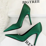 Shoes Woman Pumps Silk Ladies Shoes High Heels Spring New Stiletto Heels Party Shoes Plus Size 43 Salto Alto