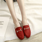 And Autumn Flat Bottom Low-Heeled Half-Slippers Women Wearing Baotou Muller Shoes Size Size
