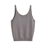 Zingj Trendy Hot Girls' Sexy Big Back Knitted Vest Summer New Solid Color Loose Small Halter