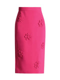Fashion Bag Ass Skirt Women 2025 Spring New Three-Dimensional Flower Stitching Design High Waist Mid-Long