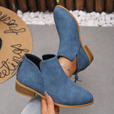 Head After The Zippered Martin Boots Large Size Leather Boots Solid Color Thin And Thick Leather And Ankle