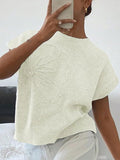 Loose Women's Sweater Solid Color Knitted Embroidered Sleeveless Vest Vest