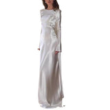 Women's Sexy Dress Dress Dress Bare Back Solid Round Dress Fishtail