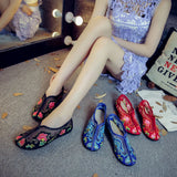Zingj Shoes Flat Shoes Dance Shoes Summer Female Sandals Single Shoe Cloth Shoes Mesh Embroidered Hollow