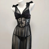 Sexy Pajamas Women's New Pure-Wane Summer Thin Lace Spring And Autumn Women's Small Breast Sling Aja Syringe
