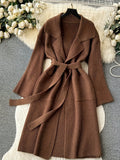 And Simple Sweater Coat Long Fashion Knitted Cardigan Coat Women's