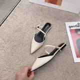 with Toe Box Half Slippers Women's Outer Wear Women's Flat Mules Slippers
