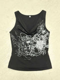 Subculture Retro Style Collar Vest Word-To-Shoulder Can Wear Two-Dressed Hottie Sleeveless