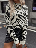 And Winter Must Be Loose Zebra Knitted Sweater