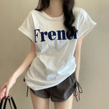 Zingj New Net Red Ins Super Fire Show Thin Shoulder Sweet Cool Short-Sleeved T-Shirt Loose Female Summer Student Coat