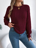 Shooting Autumn And Winter Casual Pure Color Lantern Sleeve Irregular Jacket Sweater Women's