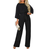 Fashion Batwing Long Sleeve Lace-up One-piece