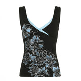 Plant Floral Print Slings Small Vest Hottie Girl Girl Slamming Sexy Antique Early Feeling New Blouse