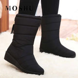 Women Boots Mid-Calf Down Boots High Bota Waterproof Ladies Snow Winter Shoes Woman Plush Insole Bota Feminina