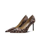 Women 2025 Spring And Autumn New Sexy Leopard Sharp Tip Fine And Stylish Light-Mouthed Single-Shoe