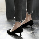 High-Heeled Women 2025 New Fine-Heeled Fashion Work Shoes Women's Professional Velvet Single Shoes
