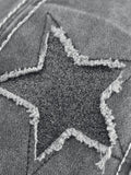 Distressed Wash Sequin Star Baseball Cap-Outfit
