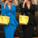 Spot Women's Wear 2025 New Solid Color Professional Suit Skirt Two-Piece