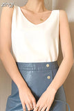 Summer Women Tops and Blouse Chiffon Women Blouses Sleeveless V-Neck White Women Shirts Plus Size Korean Fashion