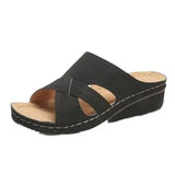 Cool Slippers Women's Slope And Fish Mouth Thick Soles Of The Large Code 35-43 Shoes Hollow Thick-Soled Sandals High