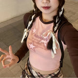 Raglan Sleeve Star Print Crop TopOutfit