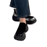 Pine Cream Sole Thick Soles Of High-Le-Footed Shoes Women 2025 Spring Frosted Skin Pedal Round Head Simple Small Leather