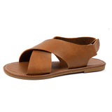 Zingj Sandals Women 2023 Summer Soft Bottom Comfortable Round Head Solid Color Plus-Size Women's