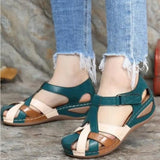 Women's Shoes 2025 Summer New Retro Round Head Slope With Ladies Roman Shoes Cross Buckle Women's