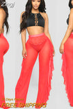 Sexy Women Bikini Cover Up Mesh Sheer Plus Size Swimwear Bathing Pants Trousers Swimsuit Beachwear Swimming