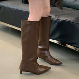 And Winter New Wearing Pointed Wide Boots But Knee-High Cat And Knight Boots Fashion