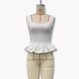 Women's Clothing 2025 Summer New Solid-Color Fashion Sleeveless Square Collared Bubble Sexy Vest Small Top