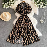 Sales Of 2025 Summer High-End Ocean Gas Printing Long Shirt Dress