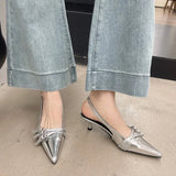 High-Heeled Shoes Red Bag Head Sandals Fairy Shoes 2025 New Summer Black Sharp Sandals