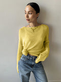 Spring And Summer New Hollow Sweater Women Wind Soft Loose Knitted Long-Sleeved Clothing