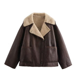 Women's Clothing Explosion Retro Fashion Casual Button Double-Sided Collar