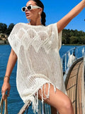 Beach Hoodie Hollow Knitted Loose Esui Seaside Resort Swimwear Shirt