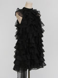 Dress 2025 Autumn And Winter New Sleeveless Cake Dress With Ribbon Slimming Skirt