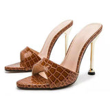 Toe With Tips High Heeled Slippers Women Fish Mouth Fine Sandals Women Heel