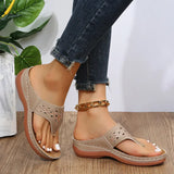 2025 New Cool Drag Thick Bottom Flip-Flops And Slippers Women Wear Hollow Beach Water Drill Cool
