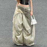 Coast Hottie Folded Ribbon Trousers Trousers Niche Design Street Loose Lazy Casual Trousers