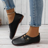 Summer New Soft Leather Flat Soles Women's Round Head Shallow One-Foot Pedal Large Women's